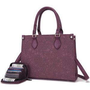 3113 Medium Handbags Vegan Leather Purses Set Satchel Tote Bags